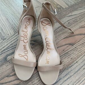Sam Edelman Beige Ankle Strap Heels